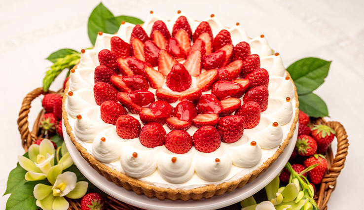 イチゴとカスタードプリンのタルト