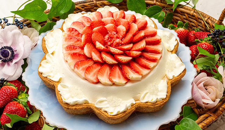 【店舗限定】輪花型 新潟県産 “越後姫“のフリルクリームのタルト